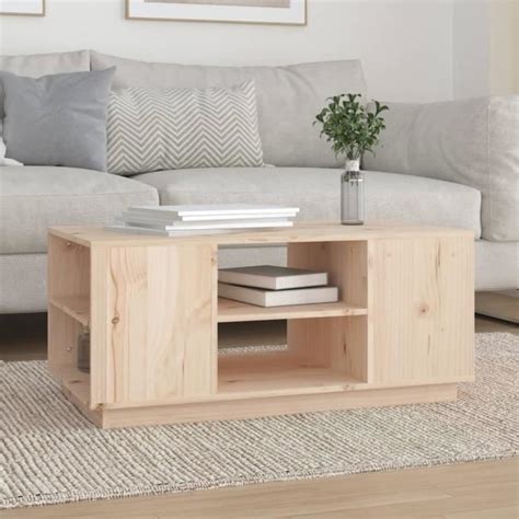 Dioche Table Basse X X Cm Bois Massif De Pin Yw Tech