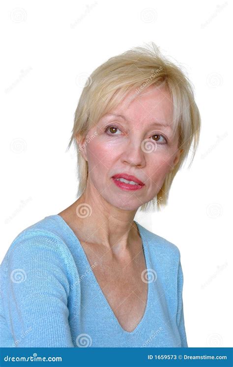 Blonde Middle Aged Woman Stock Image Image Of Expression 1659573