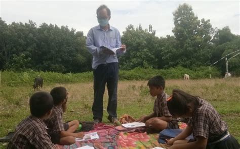 shantiniketans open air classes started  tripura  covid
