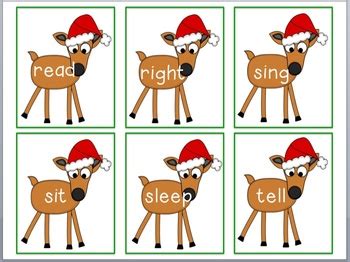 Reindeer Sight Word Flashcards Dolch Second Grade List By Primary Packrat