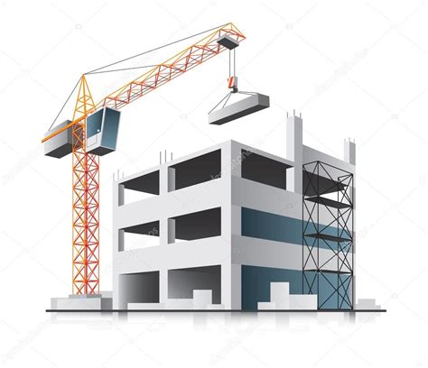 Construction de bâtiments avec grue — Image vectorielle petovarga ...