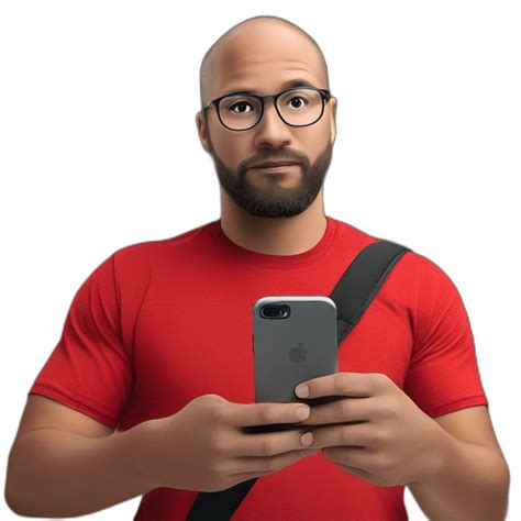 Black Shirt Boy Holding Phone Ai Emoji Generator