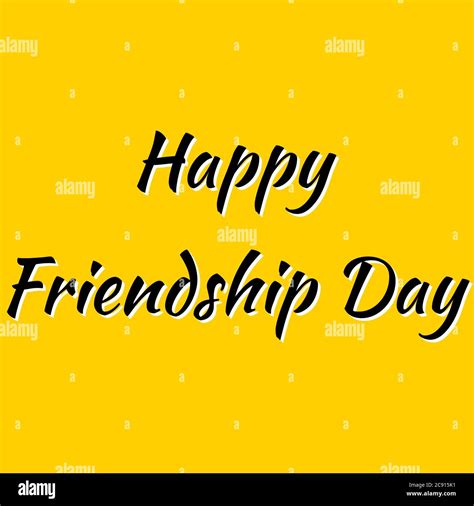 Happy Friendship Day illustration in black color with yellow background ...