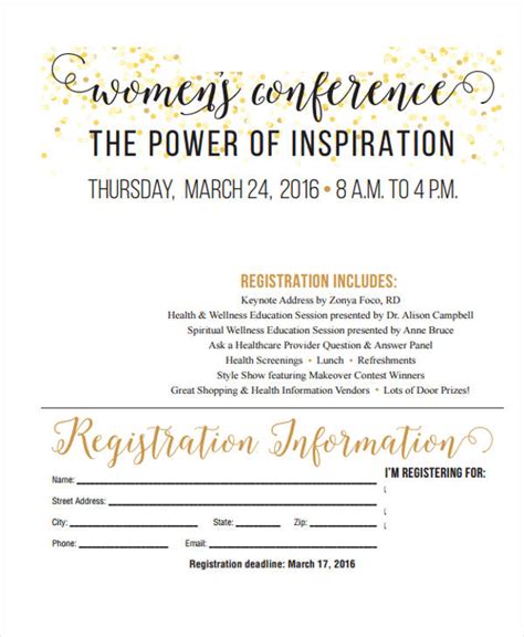 Women S Conference Registration Form Template