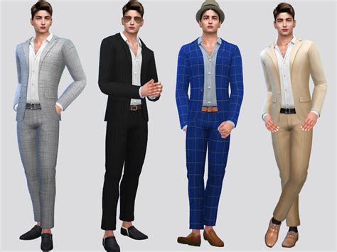 Mclaynesims Bastian Mens Suit Sims 4 Clothing Sims 4 Men Clothing Sims 4 Male Clothes