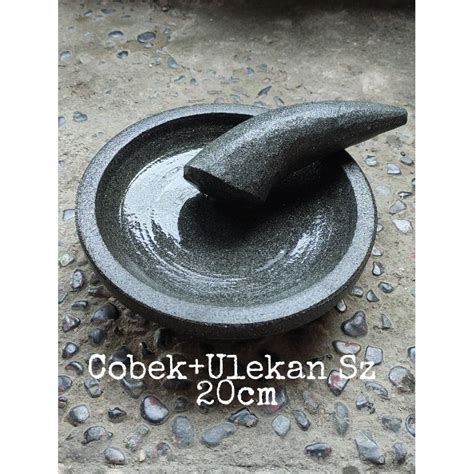 Jual Cobek Batu Asli Size Cm Free Ulekan Shopee Indonesia