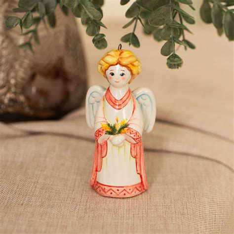 Ангел (подвес) со свечой из керамики | ЯКМ