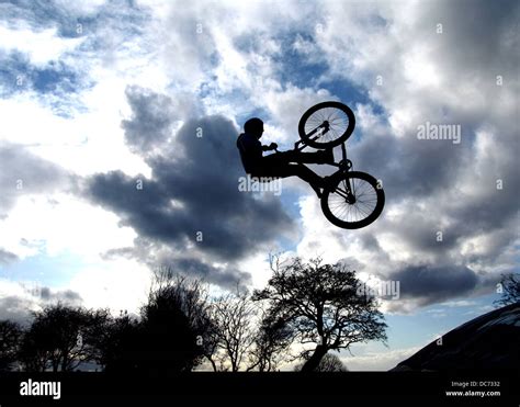 Mountain biker silhouette Stock Photo - Alamy