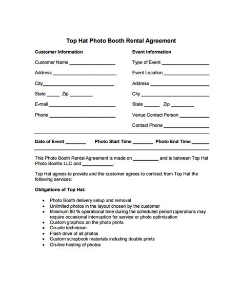 Free Booth Rental Agreement Templates In Pdf Ms Word Google Docs