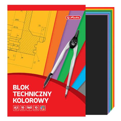 Blok Techniczny Kolorowy A3 10k 160g M2 HERLITZ Kolorowy Techniczny