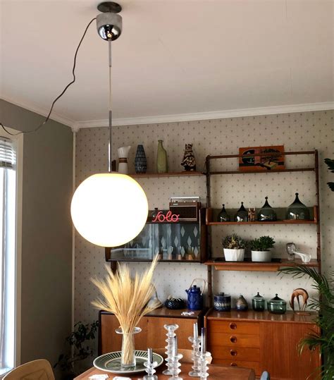 Stor Retro Taklampe Med Glasskjerm Finn Torget