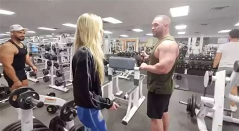 Influencer confronted by gym-goer for wearing 'painted pants' to ...