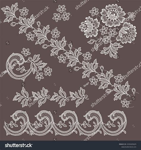 White Romantic Lace Clip Art Stock Vector (Royalty Free) 2193205625 ...