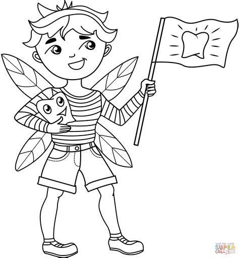 Boy Tooth Fairy coloring page | Free Printable Coloring Pages