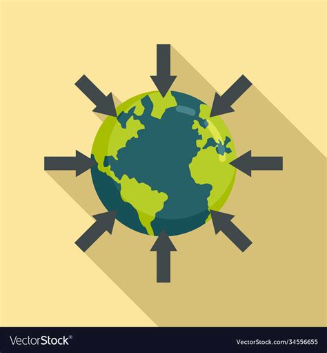 Earth Gravity Icon Flat Style Royalty Free Vector Image