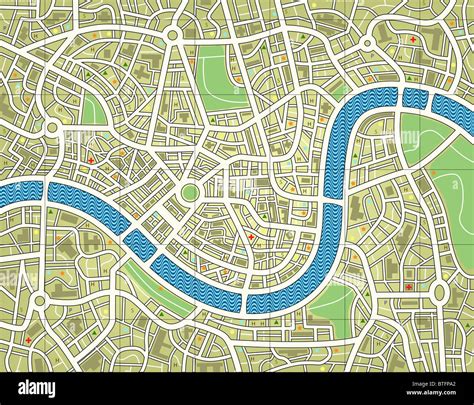 illustration   street map  names stock photo alamy