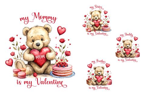 Little Bear Valentine's Day Card Graphic by SArtPrint · Creative Fabrica