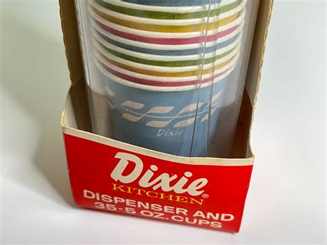 Vintage Dixie Kitchen Cup Dispenser With 5oz Cups 1960s New In Etsy