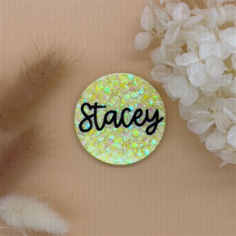 Lemon Yellow Name Badge Totts Creative