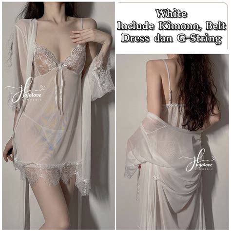 Jual Jojolovers Sexy Lingerie Dress Kimono In Transparant Wanita