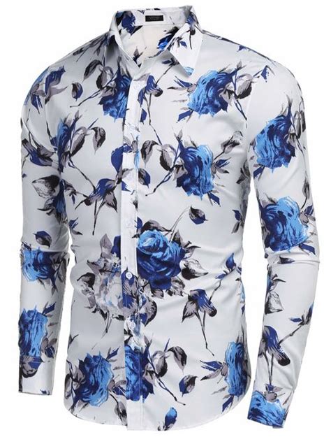 Buy Coofandy Mens Slim Fit Floral Dress Shirt Long Sleeve Casual