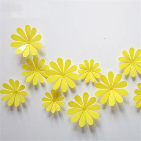 3D Flower Set Yellow – WallStickersCo