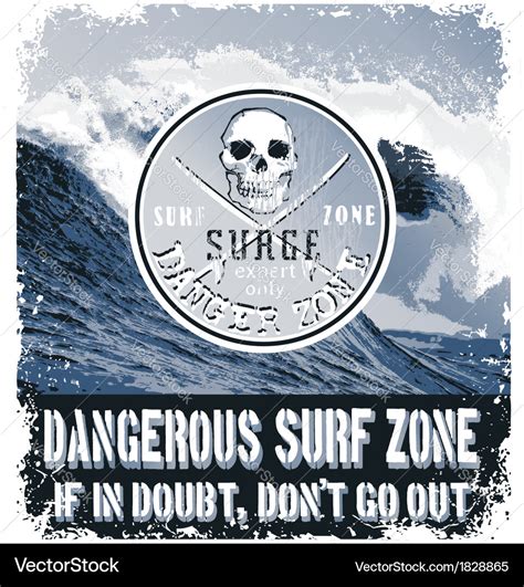 Danger Surf Zone Royalty Free Vector Image VectorStock