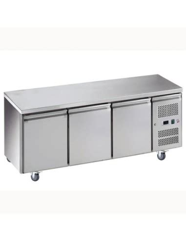 Tour pâtissier réfrigéré 3 portes et plan en inox P800 mm L2g