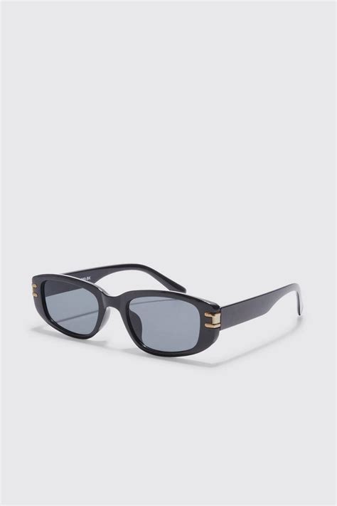 Men S Angled Hinge Detail Sunglasses Boohoo Uk