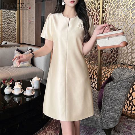 Zanzea Korean Style Women S Dresses Elegant Short Sleeve V Neck Party