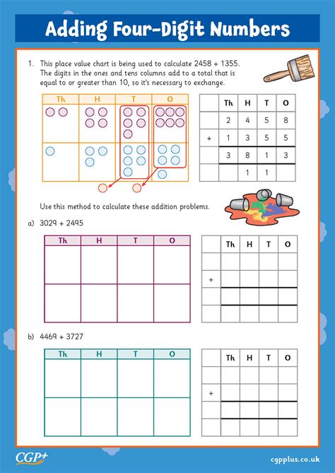 4 Digit Number Addition Problems Foundation Year 4 CGP Plus