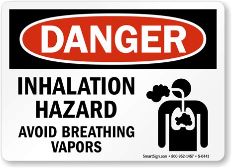 Inhalation Hazard Avoid Breathing Vapors With Graphic Sign Sku S