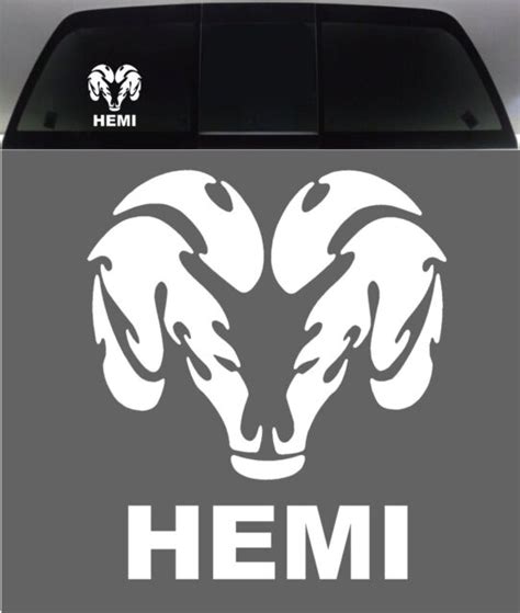 Dodge Ram Hemi Vinyl Window Decal Sticker 4 Inch White 101a Ebay