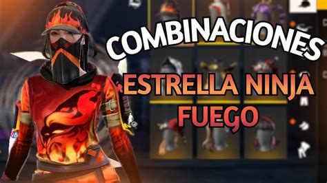 COMBINACIONES NUEVA INCUBADORA ESTRELLA NINJA FUEGO MUJER FREE FIRE