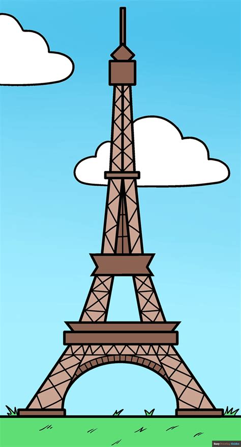 How To Draw The Eiffel Tower Really Easy Drawing Tutorial