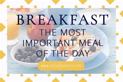 Breakfast - The Most Important Meal of the Day - A Life of Balance