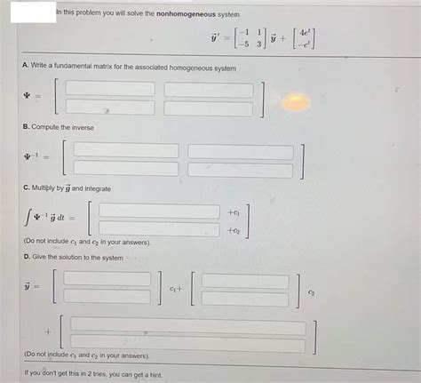 Solved In This Problem You Will Solve The Nonhomogeneous Chegg