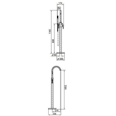 Aquarius Curve Floorstanding Bath Shower Mixer Brushed Brass AQ791003