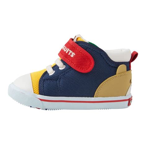 ミキハウス セカンドシューズ 顔ドン メッシュ素材 セカンド ベビーシューズ 靴 くつ マルチカラー 14cm 14 5cm 15cm ホットビスケッツ HOT BISCUITS 73