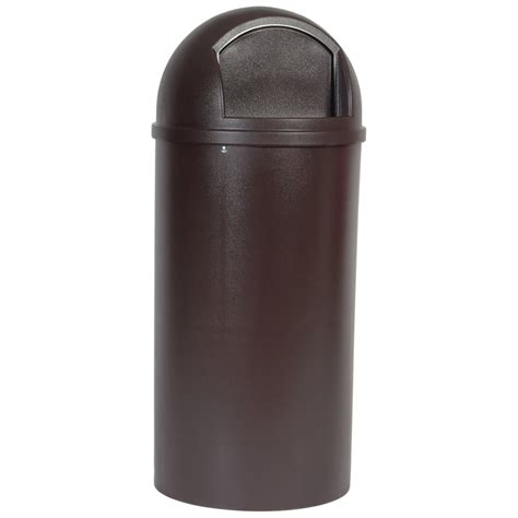 Rubbermaid FG817088 Marshal Classic Brown 25 Gallon Trash Container Omega