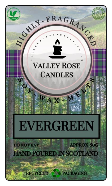 Evergreen Wax Melt Clam Shell Valley Rose Candles