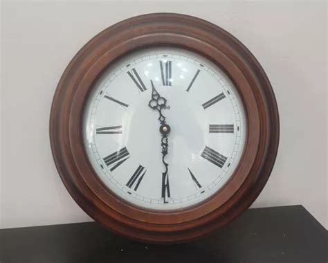 HORLOGE MURALE RONDE en bois Vintage Style ancien décoration de