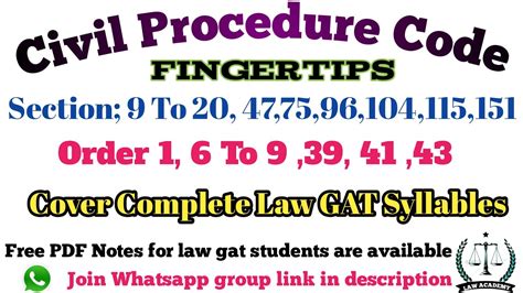 Cpc Law Gat Code Of Civil Procedure Section