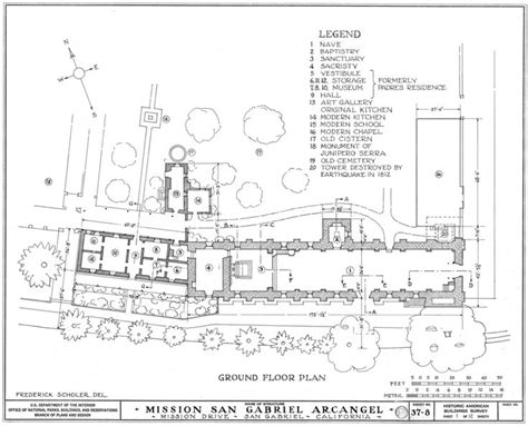 Mission San Gabriel Mission Church Floor Plan Made By The Historical