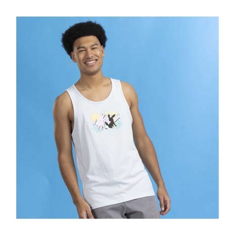 Espeon Umbreon Summer Fun Light Blue Fitted Tank Top Men Pok Mon