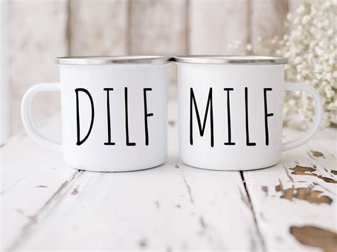 Milf And Dilf His And Hers Gift Couples Mug Anniversary Etsy