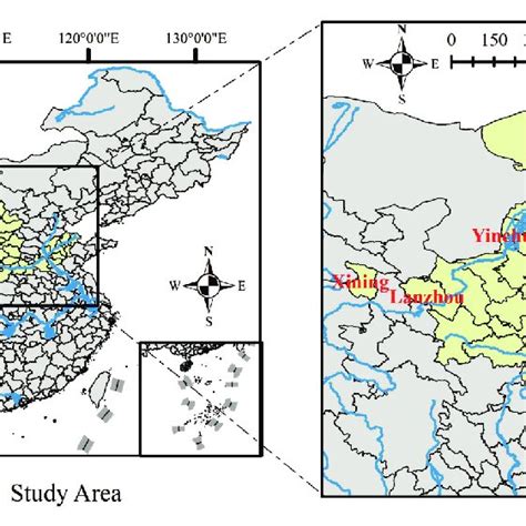 Map of of cities in the Yellow River Basin (YRB) in the current research. | Download Scientific ...