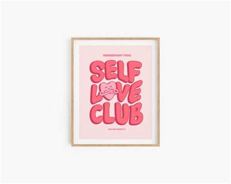 Self Love Club Retro Wall Art Positivity Prints College Dorm Etsy