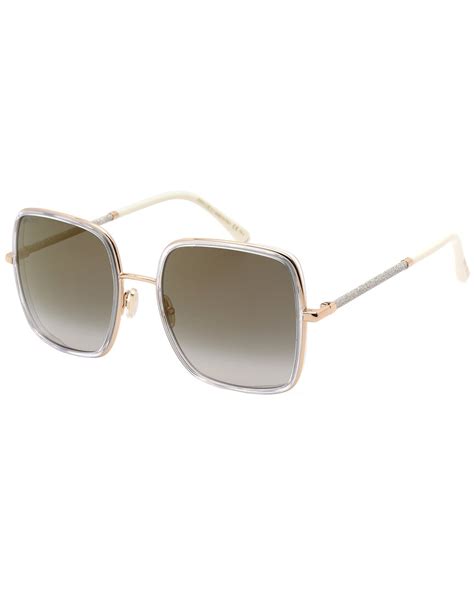 Jimmy Choo Gray Gradient Gold Square Ladies Sunglasses Jayla S 0loj 57 In Gold Tone Grey Modesens