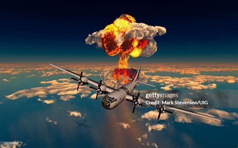 Enola Gay Atomic Bomb Attack On Hiroshima High Res Vector Graphic